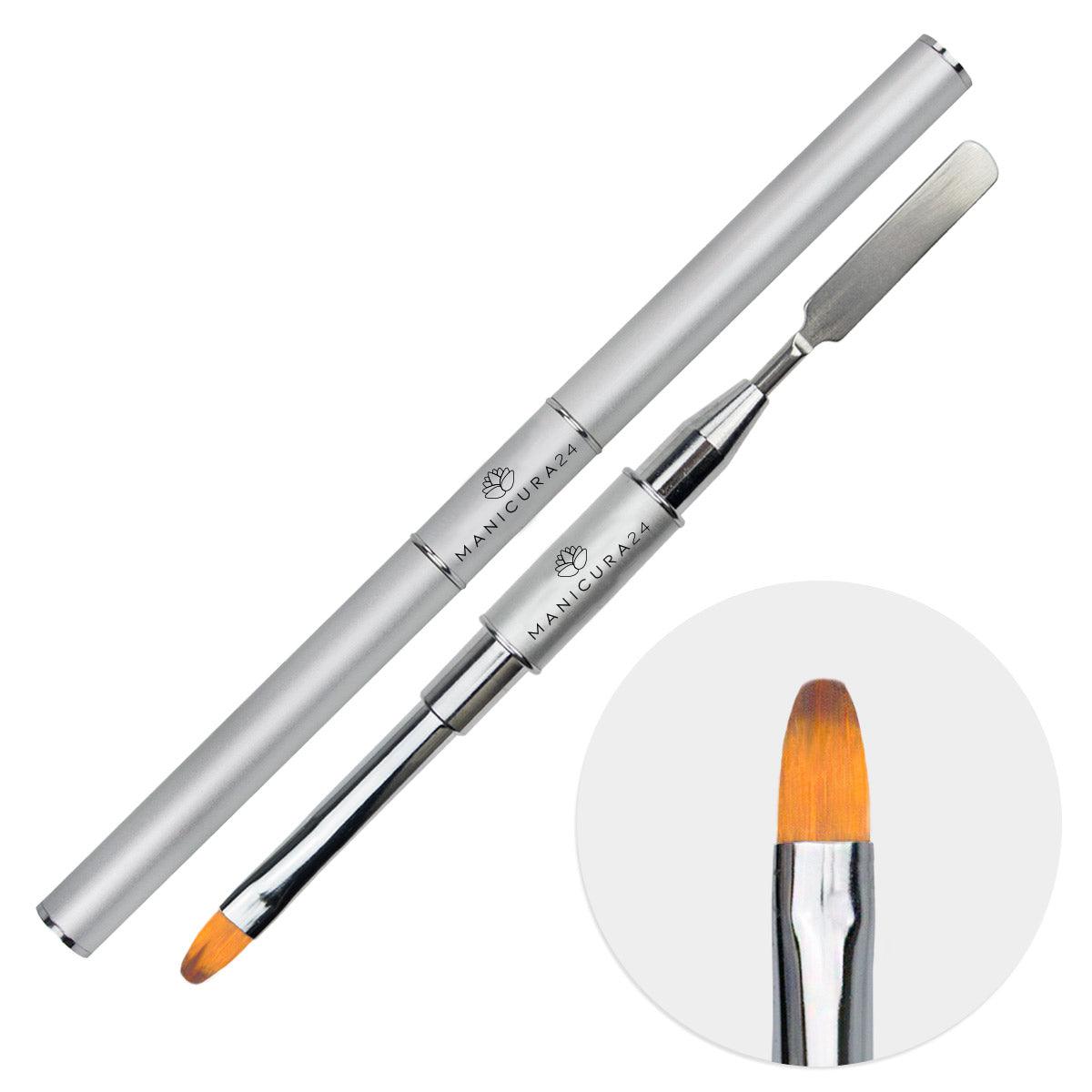 Pincel doble para Polygel con espátula