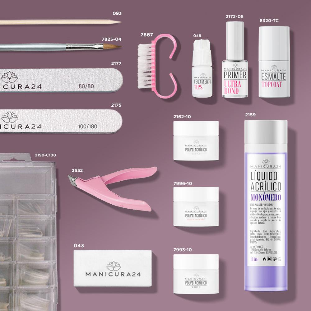 Kit principiante acrilico tips Desglose menos sombra