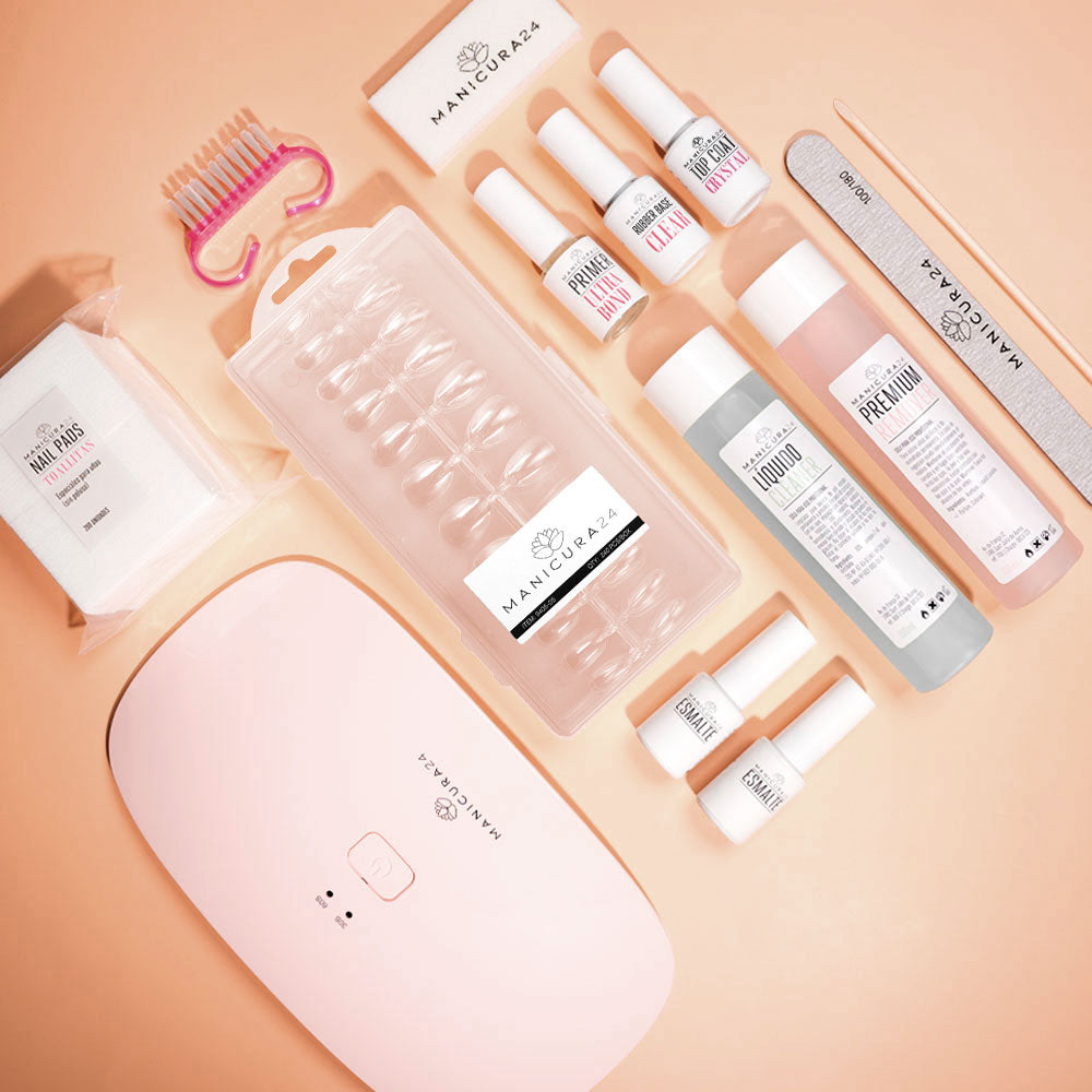 Kit principiante Soft gel - Lámpara UV/LED Pink mini