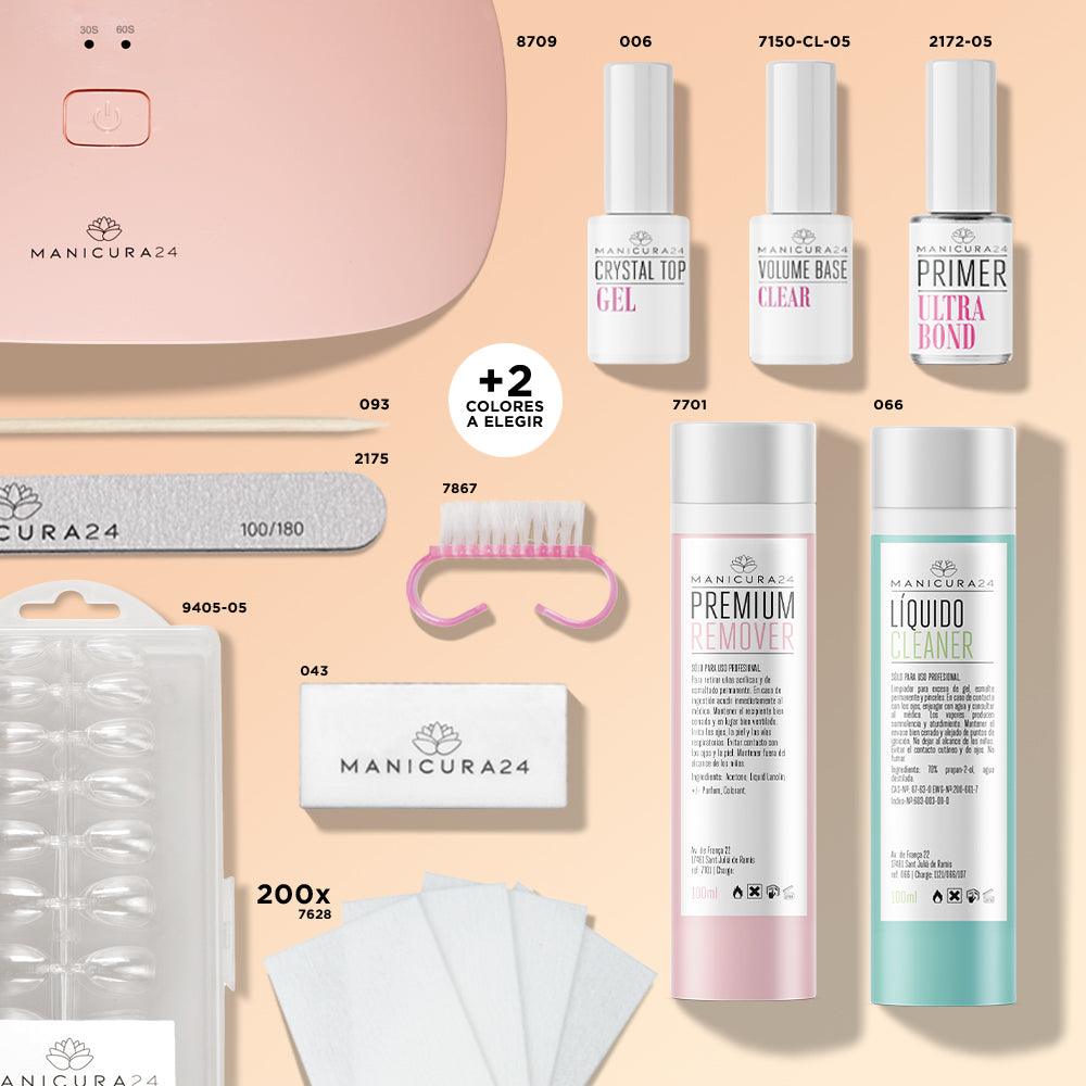 Kit principiante Soft gel - Lámpara UV/LED Pink mini