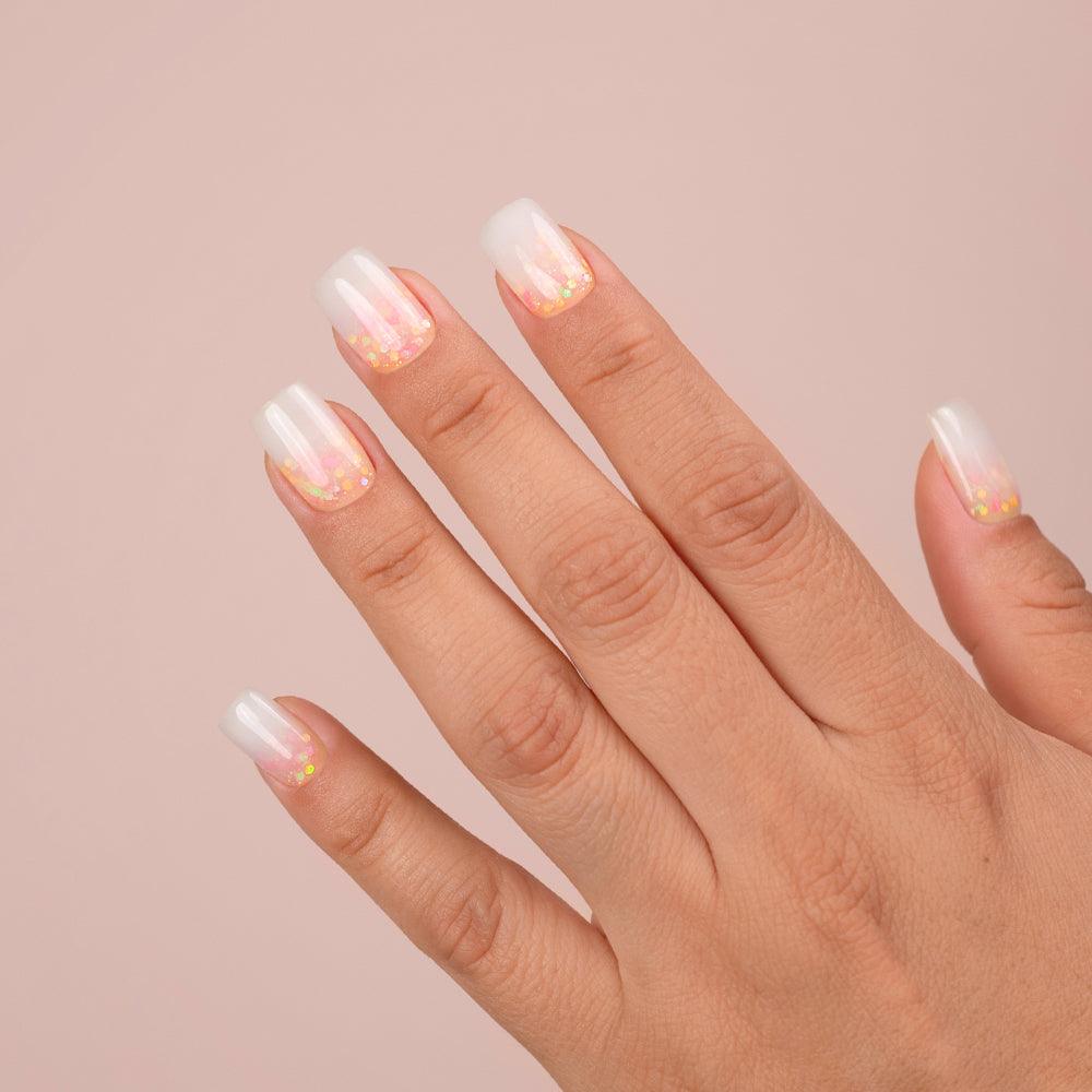 builder gel glitter apricot 1