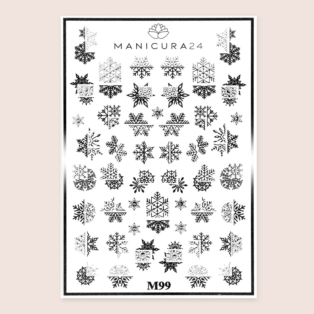 Pegatinas al agua - Silver Flakes