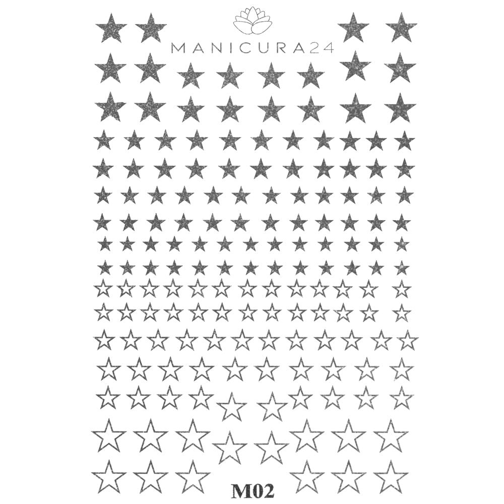 Pegatinas al Agua - Silver Stars