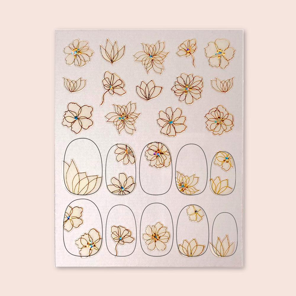 Nailart Sticker – Golden Bloom