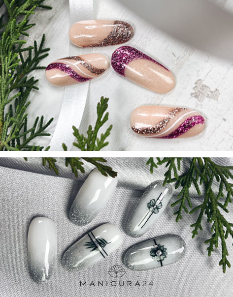 Tips con diseños de uñas navideñas