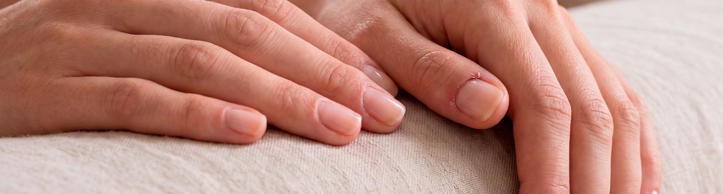 uñas naturales con padrastros en los bordes de la cutícula y piel