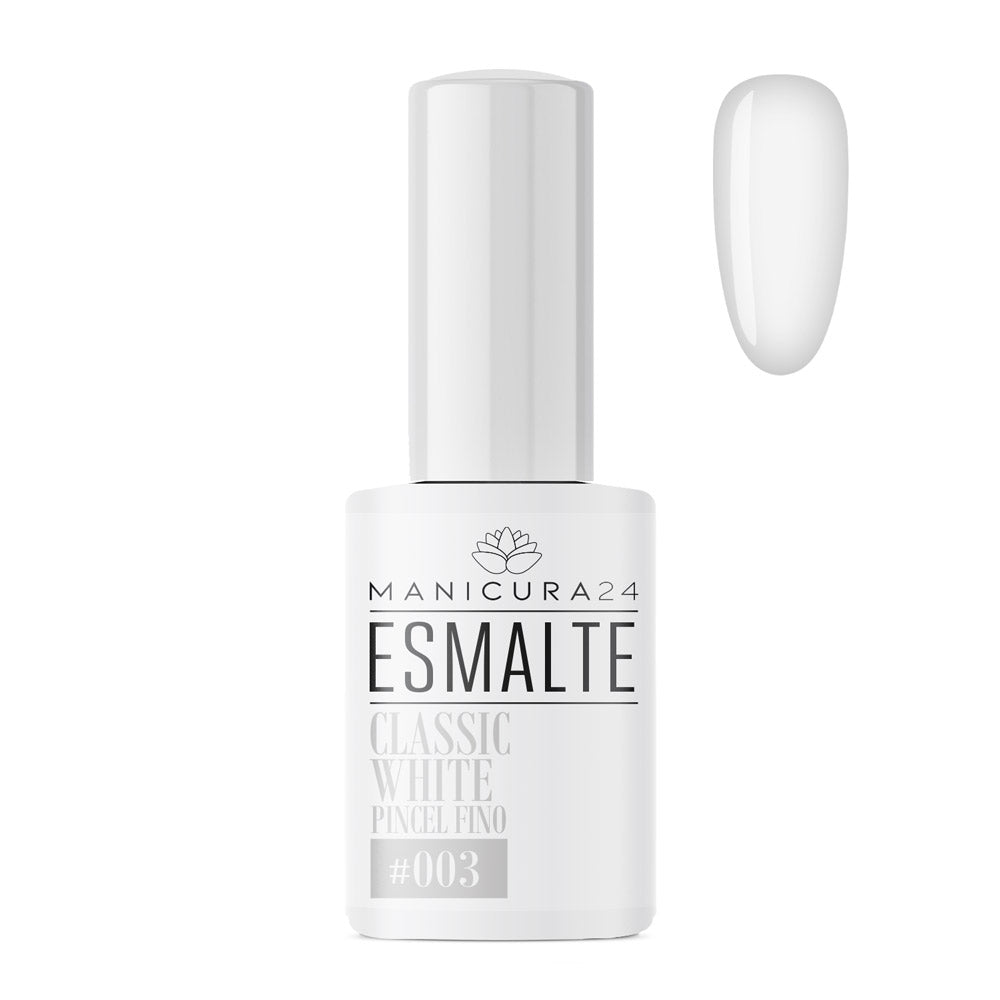 Esmalte semipermanente CLASSIC WHITE (pincel fino) #003