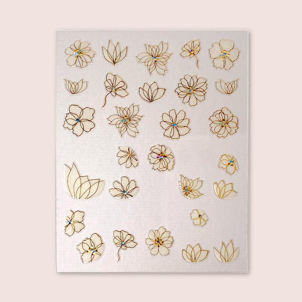 Nailart Sticker – Golden Bloom